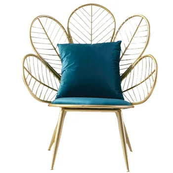 

Nordic Light Luxury Iron Art Bedroom Living Room Home Leisure Chair Net Red Ins Lazy Single Small Sofa Combination