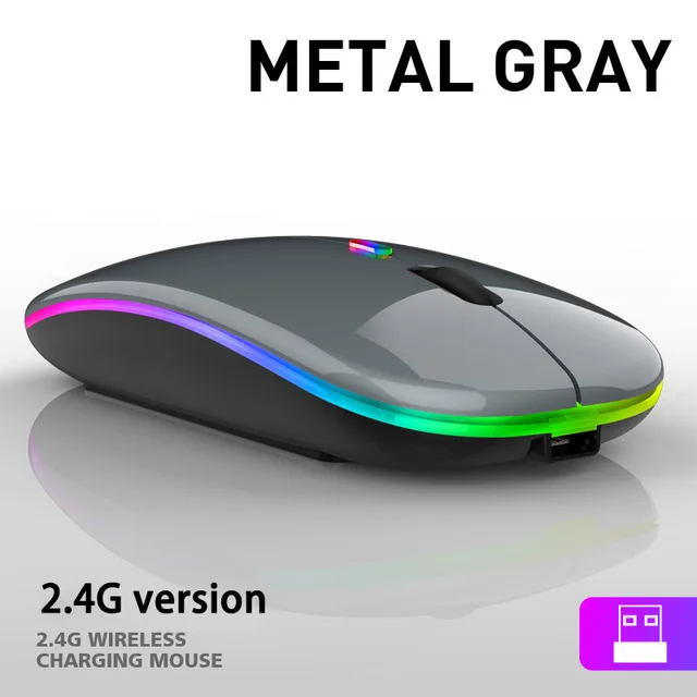 New Bluetooth dual-mode wireless mouse charging mouse wireless computer mute LED backlit game office mouse laptop accessories