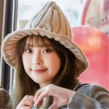 Повседневные вязаные шапки для женщин, трендовые зимние теплые шерстяные шапки, модные одноцветные шапки, универсальные уличные шляпы для рыбаков для девочек