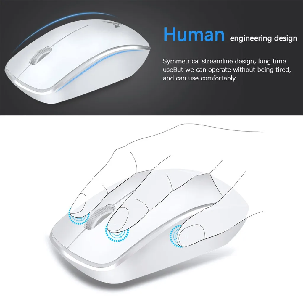 ZERODATE T16 Wireless Mouse USB Receiver Optical Sensor For PC Laptop Tablets