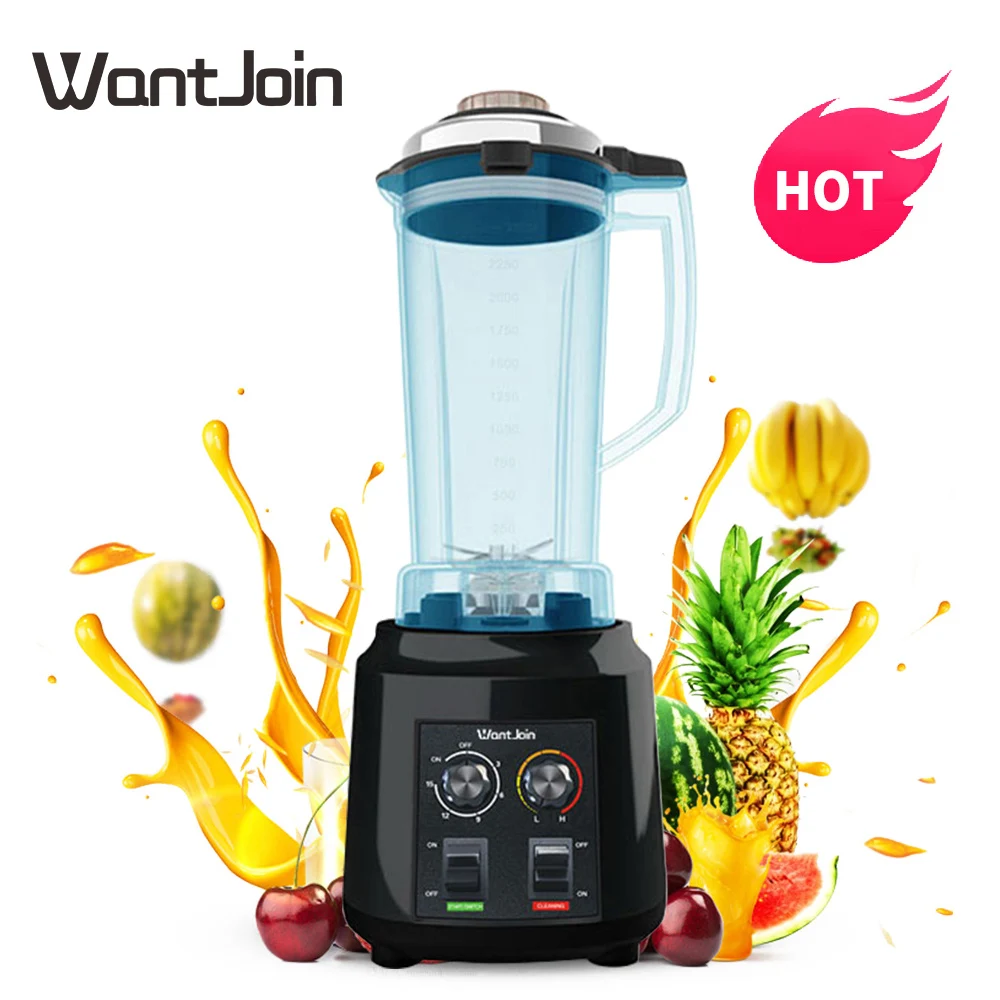 

WantJoin Commercial Blender Heavy Duty Automatic Fruit Juicer Timer CE Food Processor For Ice Crusher Smoothies Machine BPA free