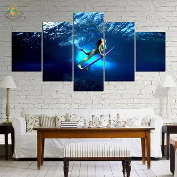 

Diving Undersea Modern wall art decor Picture frame Canvas Painting Modular Pictures poster decoration Pop Art Prints Painting