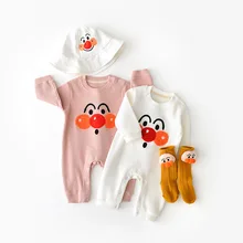 Barboteuse de dessin animé pour enfants, jolie combinaison d'automne pour filles et garçons, combishort en coton, 2021
