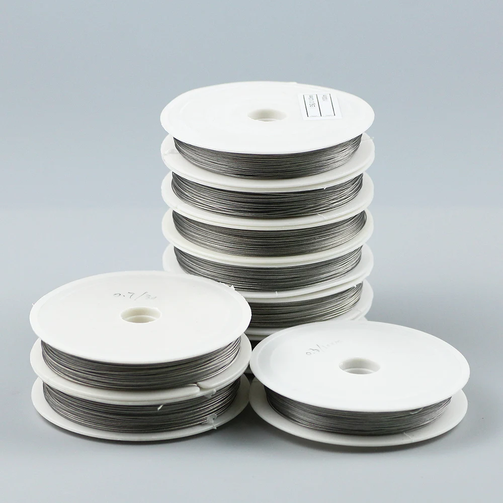 HGKLBB 스테인레스 스틸 와이어 0.3 1.0mm 구슬 로프 코드 낚시 스레드 문자열 DIY 목걸이 팔찌 쥬얼리 결과 만들기