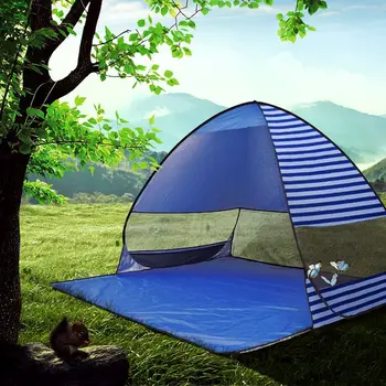 

Automatic No-Build Folding Beach Sunshade Tent Quickly Open Outdoor Printing Striped Factory OEM Production Wholesale