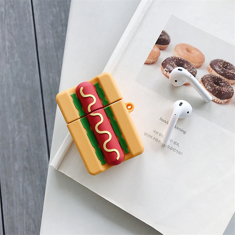 Hotdog силикон необычной формы беспроводной Bluetooth наушники чехол для AirPods 1 2 пылезащитный зарядный ящик защитный чехол