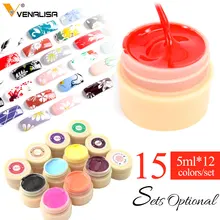 Venalisa светодиодный гель для рисования ногтей, 12 цветов, Чистый гель, не впитывается, профессиональный Гель-лак для ногтей, покрытие гелевого лака розового цвета