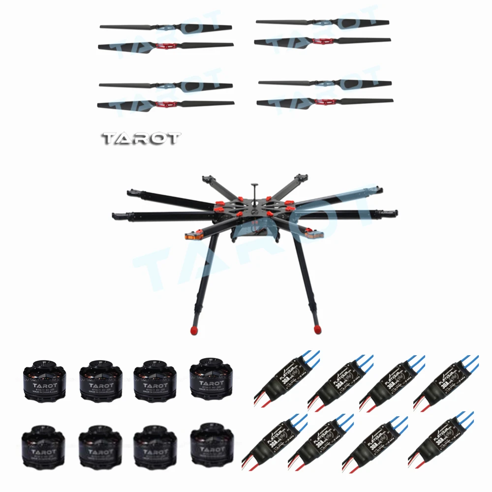 Таро X8 RC Drone Frame kit TL8X000 w/Таро 4114 320KV мотор и 30A 6s ESC FPV мультироторный Дрон