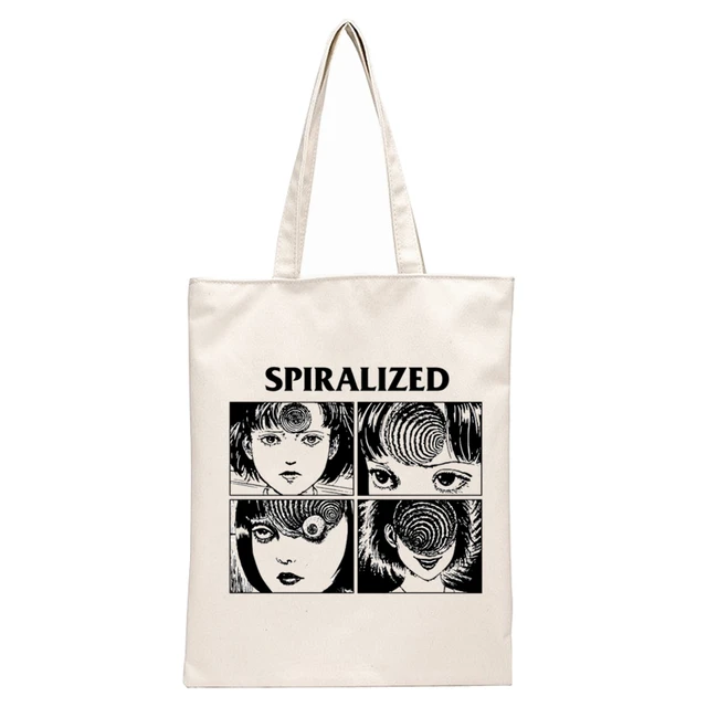 Japan Manga Junji Ito Tomie Shintaro Kago Graphic Hipster Cartoon Print Shopping Bags Girls Fashion Casual Pacakge Hand Bag N2056B