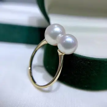 

New Arrival AU750 Genuine 18K Yellow Gold Ring Findings Set Base Component AU750 Jewelry Adjustable Ring Women Nice Gift