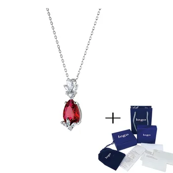 

2020 SWA New Fashion Simple LOUISSON Red Crystal Necklace Classic Jewelry For Wife，mother Birthday Delicate Jewelry Gift