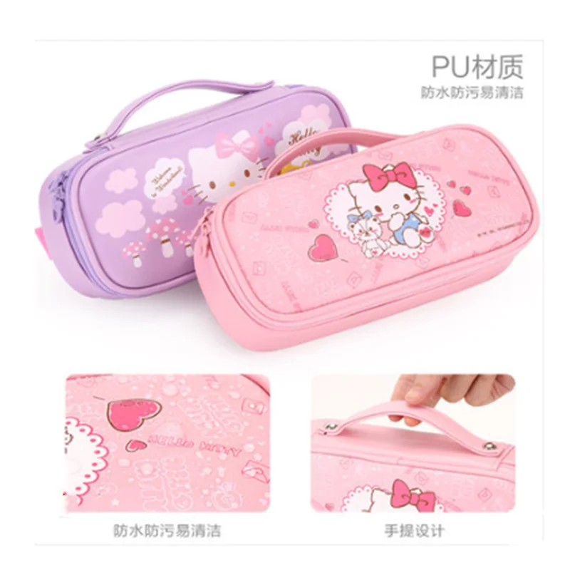 Джинсовый пенал женский hello kitty девушка мультфильм канцелярские ручки Чехол Многофункциональный большой карандаш сумка