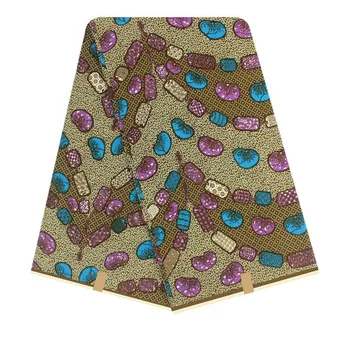 

Excellent apparel wax material African real print wax fabric for sewing dress SWV521(6yards/pc)