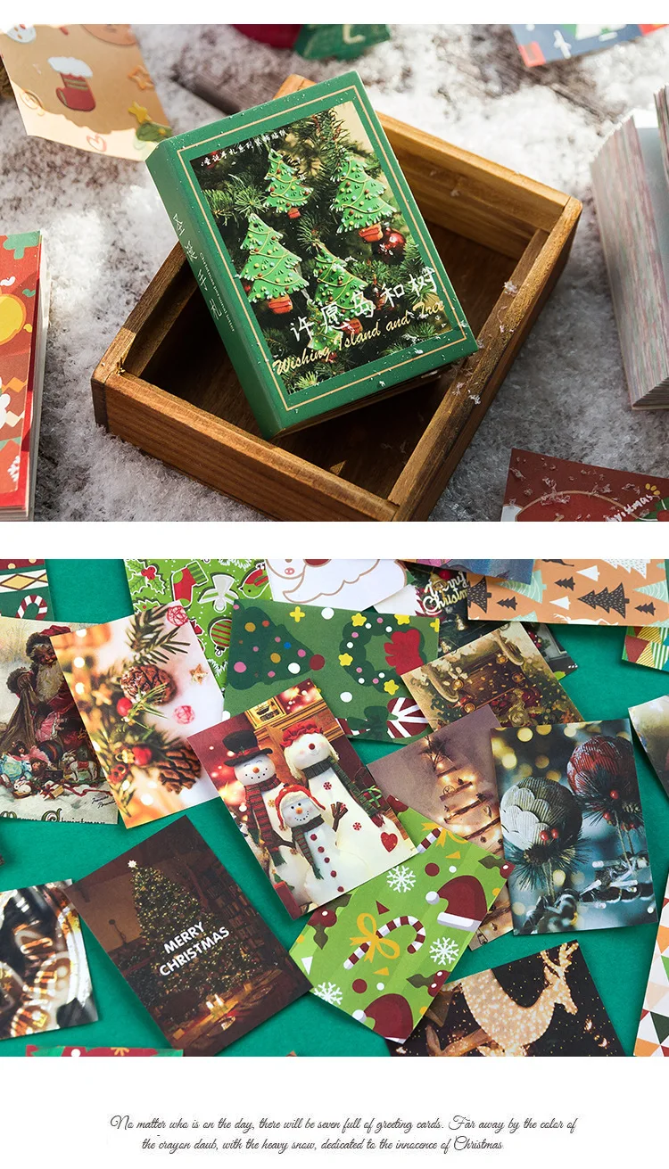 100sheets/lot Memo Pads Material Paper Christmas handwriting small book Junk Journal Scrapbooking Background Decoration