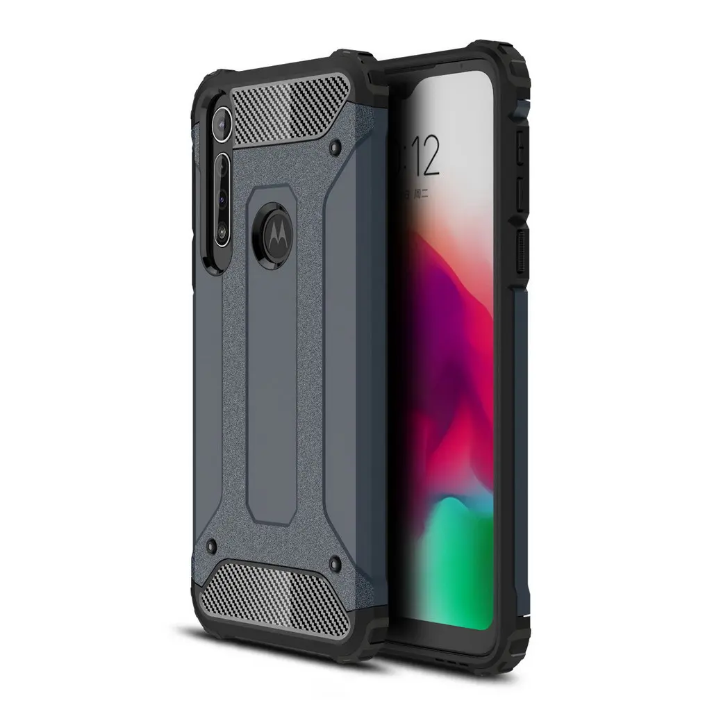 Противоударные чехлы для Motorola Moto G8 Play Plus двухслойный Гибридный армированный