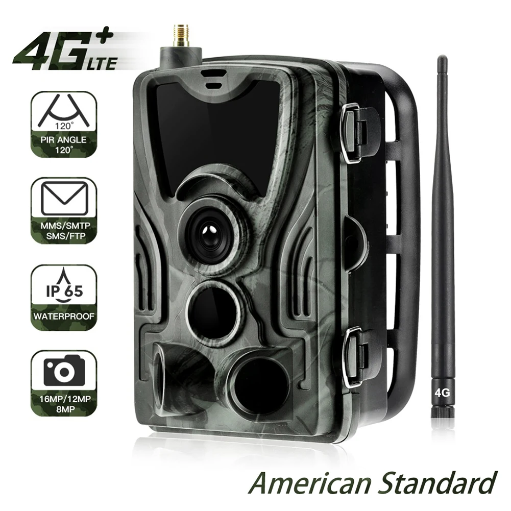 

4G Trail Camera for Wildlife Hunting Surveillance Cameras HC-801LTE 16MP 0.3S Trigger Infrared With Antenna Hunting Wild Camera