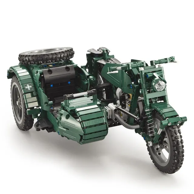 Military Electric RC Motorcycle Model 2.4G Wireless Remote Control Creative Assembly Children's Educational Building Block Toys 6