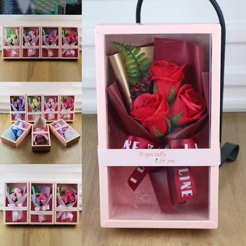 

Bath Soap Rose Flower Handmade Floral Flower Bouquet Gift Box Wedding Birthday Christmas Anniversary Valentines Day Artificial