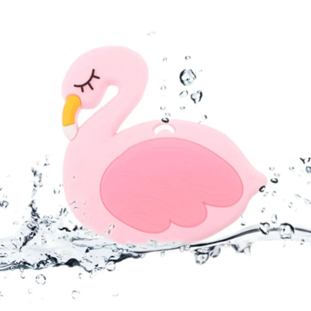 Silicone Swan Baby Teether Flamingo Teether Baby Shower Biting Toys Food Grade Teether Necklack Accessories