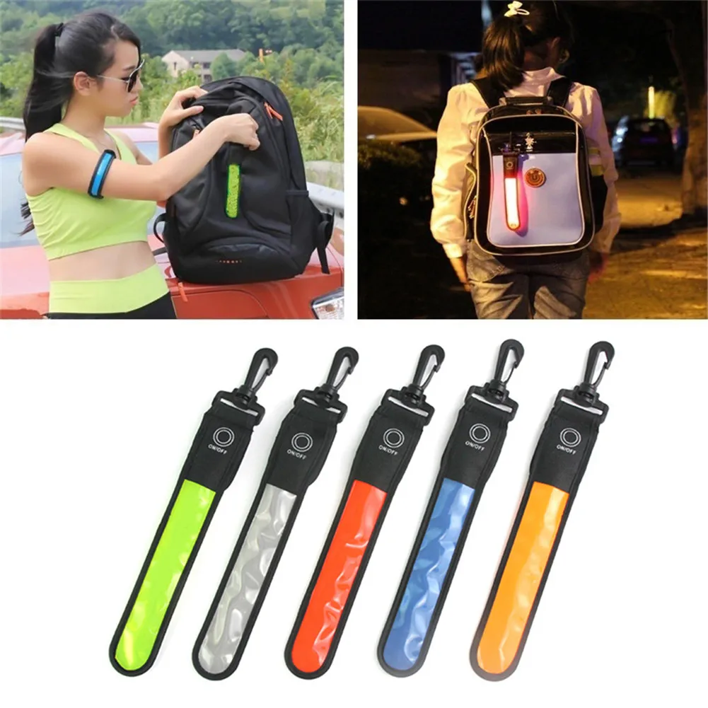 Bag LED Reflective Strap Safety Light Pendant For Outdoor Sports Riding Night Running Mountaineering 5