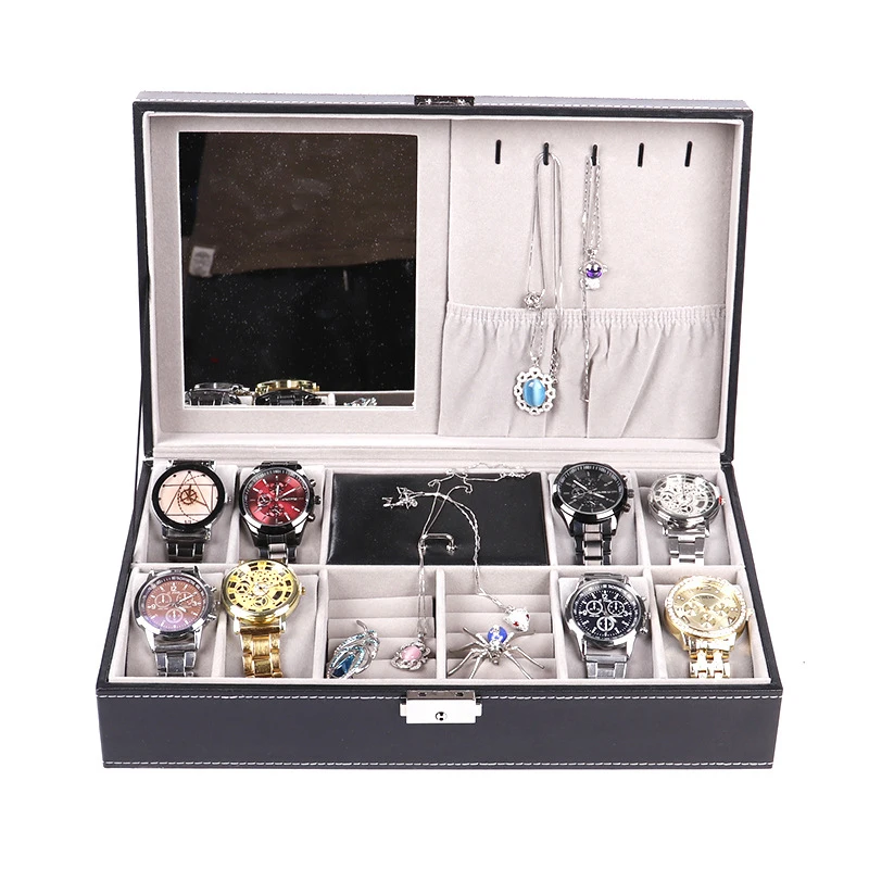 Коробка для часов, чехол для ювелирных изделий, многофункциональная коробка для хранения, органайзер для сережек, колец, браслетов, часов