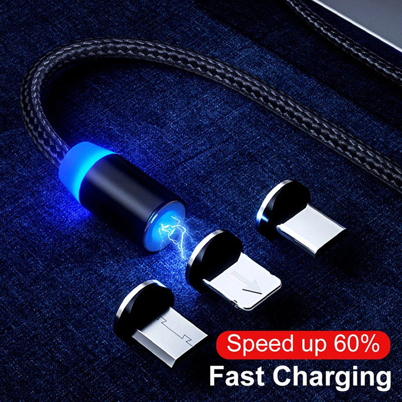 

Magnetic 1M Cable Type C Micro USB Fast Data Sync Charging Charger Cable
