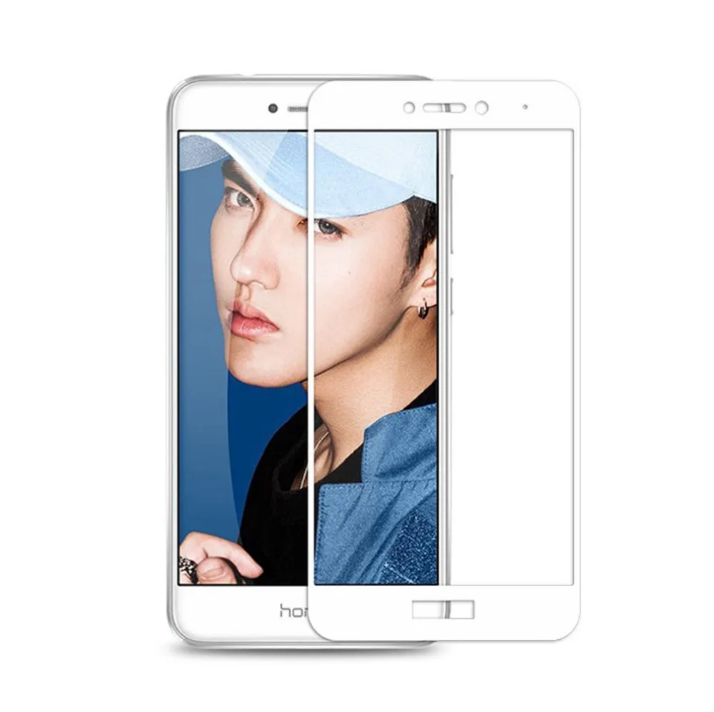 Полное покрытие из закаленного стекла для Huawei honor 8 lite чехол honor 8 lite стеклянный защитный чехол для honor 8 lite 8 lite funda Coqu - Цвет: White