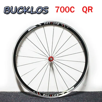 

BUCKLOS 700c QR wheelset Road Bike Aluminum alloy Wheel set Front Rear Clincher Fit 7-11s Cassette Wheel Set Bike parts