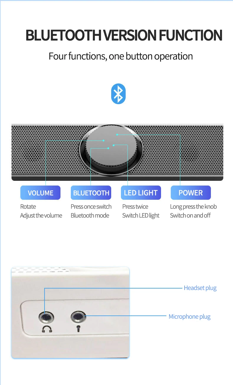 Беспроводные компьютерные колонки с Bluetooth, саундбар, светодиодный свет, 3,5 мм, аудио, USB, для настольного компьютера, ноутбука, проводная профессиональная игровая звуковая коробка