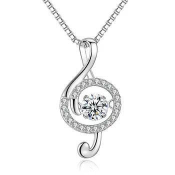 

Sterling Silver Diamond 3 Stone Heart Pendant Necklace Women's Attract Crystal Jewelry Collection