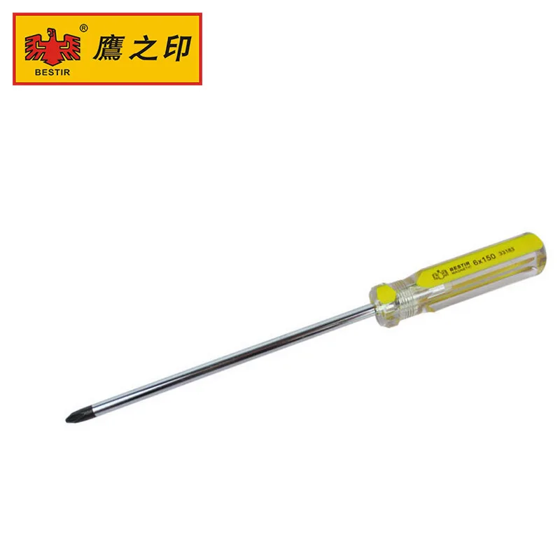 

Indian Eagle Crystal tou ming bing Flat Screwdriver 3-12-Inch Tool Steel Hair Black Belt Strong Magnetic Color Stripes Screwdriv
