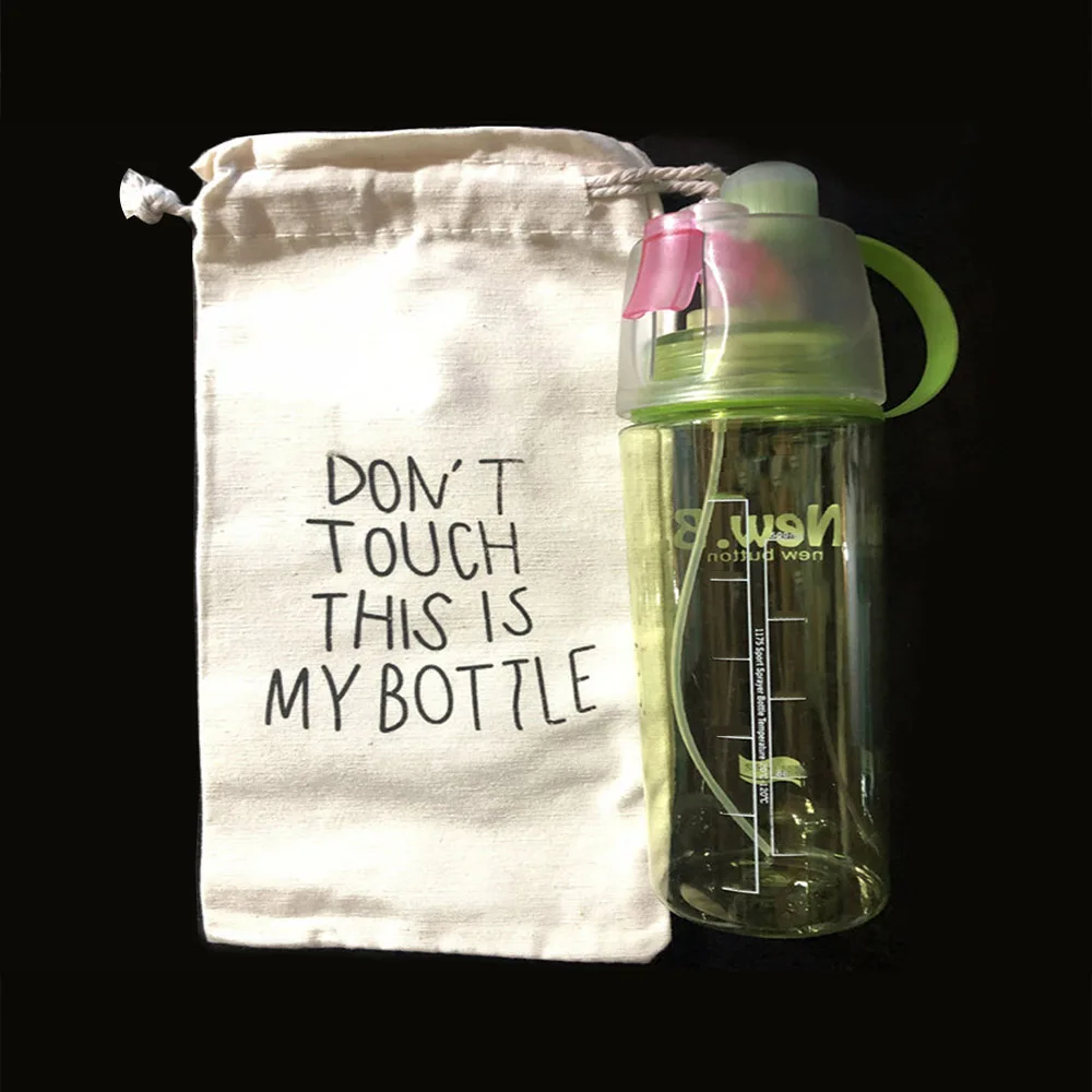 Green 400ml Пластиковая бутылка для воды с распылителем, портативная Питьевая чашка, уличные бутылки, спортивные бутылки - Цвет: Green 400ml