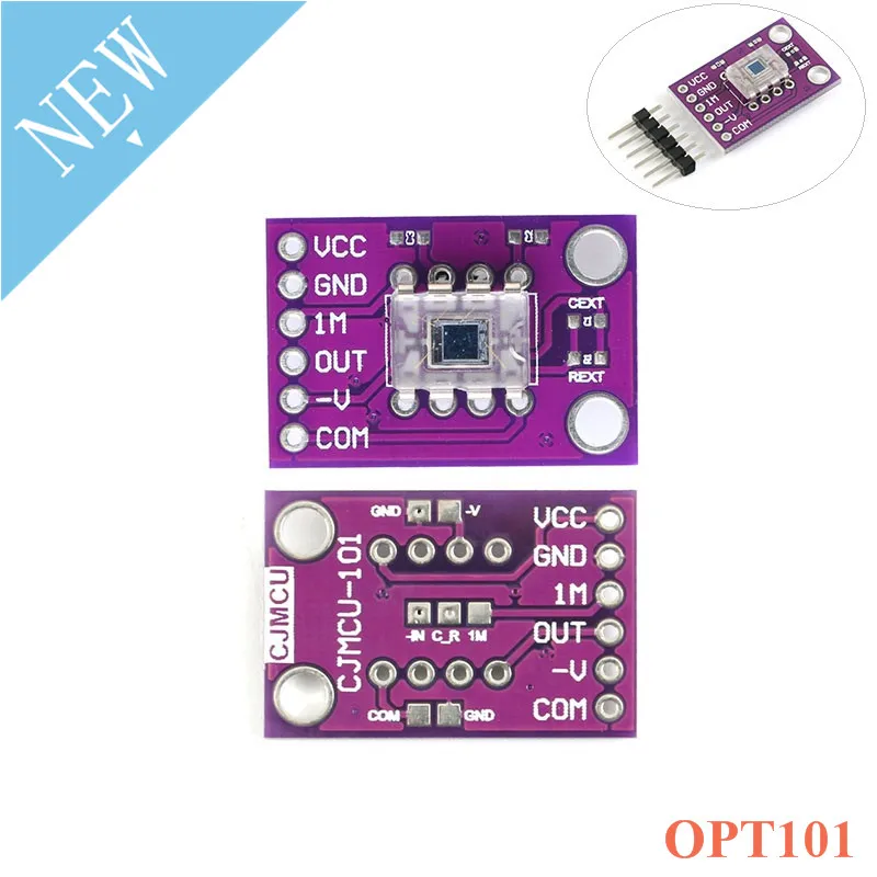 

101 OPT101 Light Analog Light Intensity Sensor Module Single Chip Photoelectric Diode 14KHz CJMCU-101