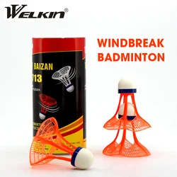 WELKIN New Original AirShuttle Outdoor Badminton Windbreak Plastic Ball Nylon Shuttlecock Ball Stable Resistance 3pcs / Tube