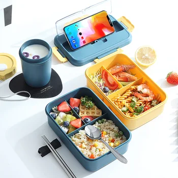 

1200ML Portable Healthy Material Lunch Box Wheat Straw Bento Boxes Microwave Dinnerware Food Storage Container Foodbox
