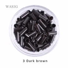 3# темно-коричневые 2,8 мм* 2,3 мм* 7 мм медные трубки микро кольца/звенья/бусины/трубы инструменты для наращивания волос 1000 шт./лот 7 цветов на выбор