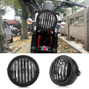 

DC 12V Motorcycle Refit Headlight Vintage Round Motorcycle Head Light Scooter Motorbike Motor Front Headlights Lamps Universal