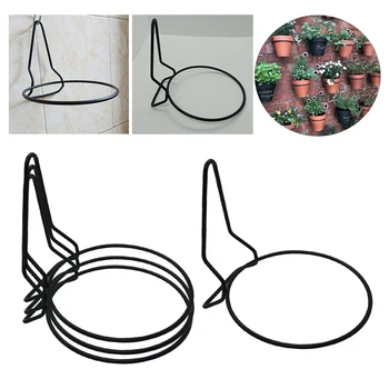 

4Pcs Wall MountPlant Pot Hanger Holder Rack Outdoor Iron Rings Brackets 15cm