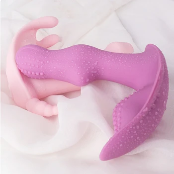 Wearable Dildo G Spot Clitoris Stimulator Wireless Remote Control Butterfly Vibrator Panties Adult Couple Sex Toys 6