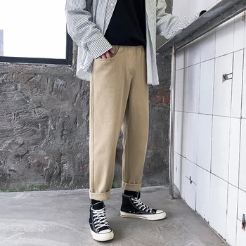 

Autumn New Pants Men Fashion Solid Color Casual Straight Trousers Man Streetwear Wild Hip Hop Loose Joggers Sweatpants S-2XL