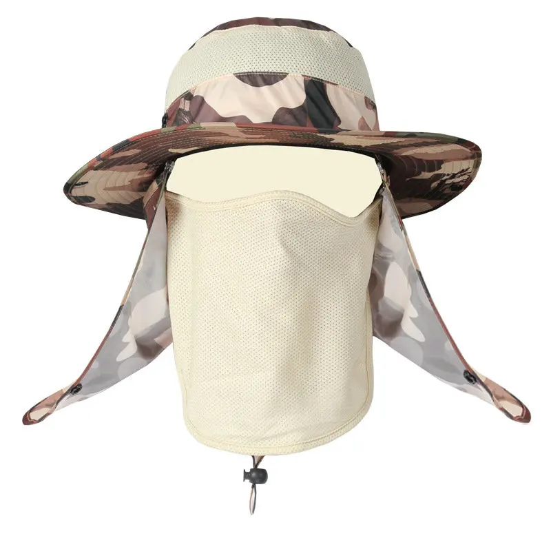 Солнцезащитная камуфляжная кепка с защитой от ультрафиолета, Летняя Спортивная Кепка для кемпинга, походов, путешествий, Панама, шапка для рыбалки, Защитная крышка для лица и шеи - Цвет: Color 6