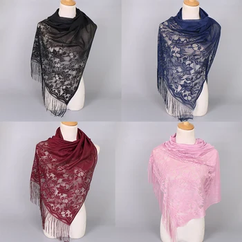 

15 Colors Lace Bolero Wedding Shawl Party Evening Dress Wedding Cape Chale Mariage Wrap Muslim Scarf Shrugs Bolero Women Novia