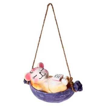 

1pc Study Mouse Design Garden Decoration Delicate Adorable Lawn Hanging Pendant Yard Ornament Outdoor Adornment for Yard Garden