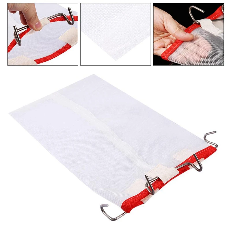 

2 Pcs Beekeeping Tools New Portable Squre Net Filter with Hooks Honey Bee Filter Extractor Best Cappings Bag for Honey Filter Pr