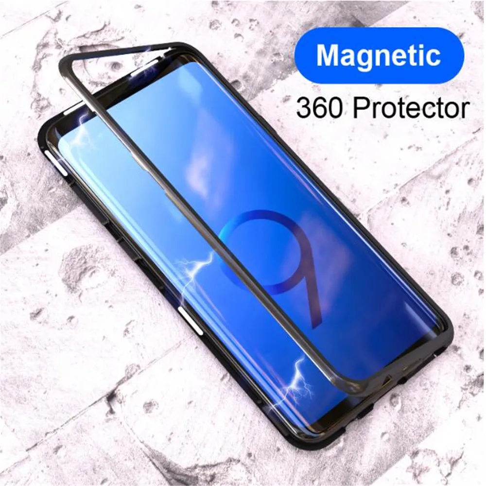 360 магнитный металлический чехол для samsung A10 A20 A30 A40 A50 A70 A7 A9 2018 J4 J6 плюс S9 S10 Note 9