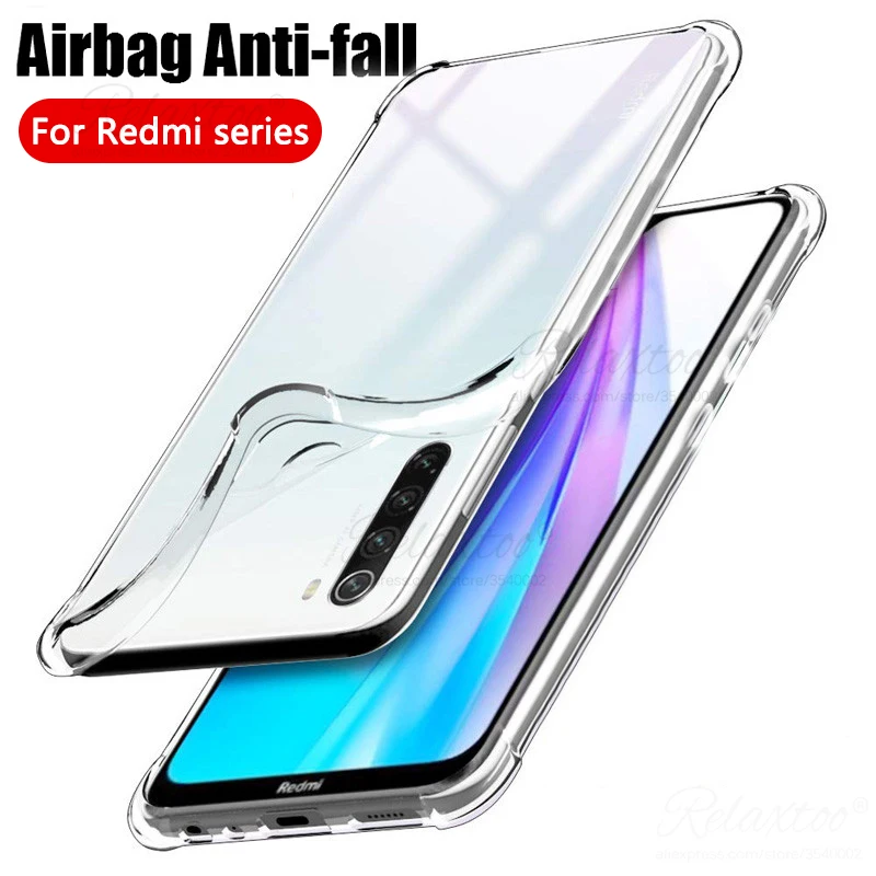 Мягкий прозрачный чехол с подушкой безопасности для redmi note 8 T 8A TPU оболочка pro t a