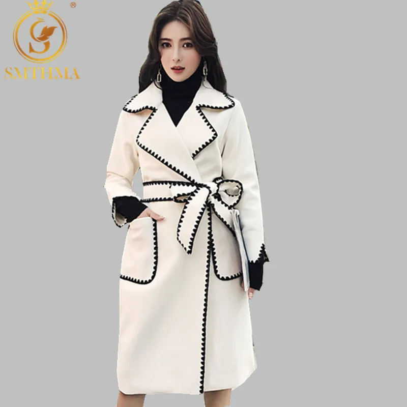 Женские Лидер продаж женские шерстяное пальто Высокое качество зимняя куртка для женщин Тонкий шерстяной длинные кашемировые пальт