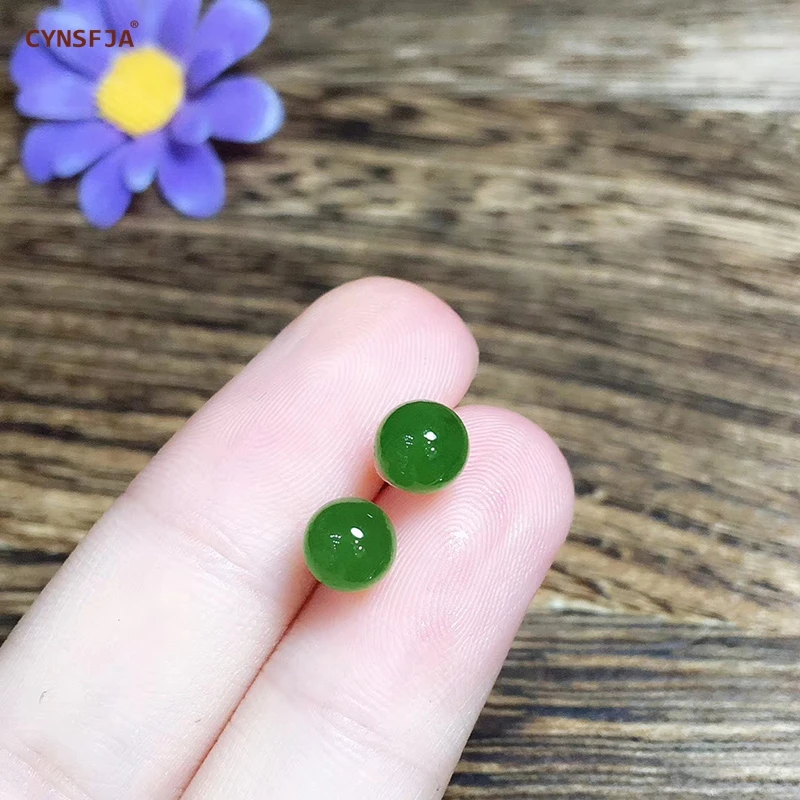 CYNSFJA реальные редких Сертифицированный(Hetian) нефрита Jade Jasper 18K золото AU750 ювелирные украшения зеленого нефрита серьги высокое качество лучшие подарки
