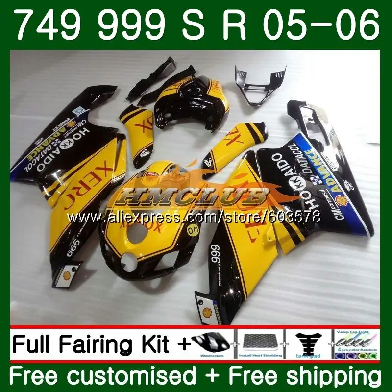 Корпус для поездок на мотоцикле DUCATI 749-999 749S 999 S 2003 2004 2005 2006 комплект блеск желтый 48CL. 86 749 999 S R 749R 999R 999 749 03 04 05 06 обтекатель - Цвет: No. 1
