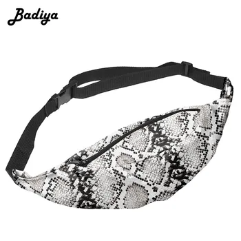 

Trendy Women Waist Pack Personlity Serpentine Printing Shoulder Bag Multifunction Phone Coin Card Purse Belt Bag Lady Chest Bag